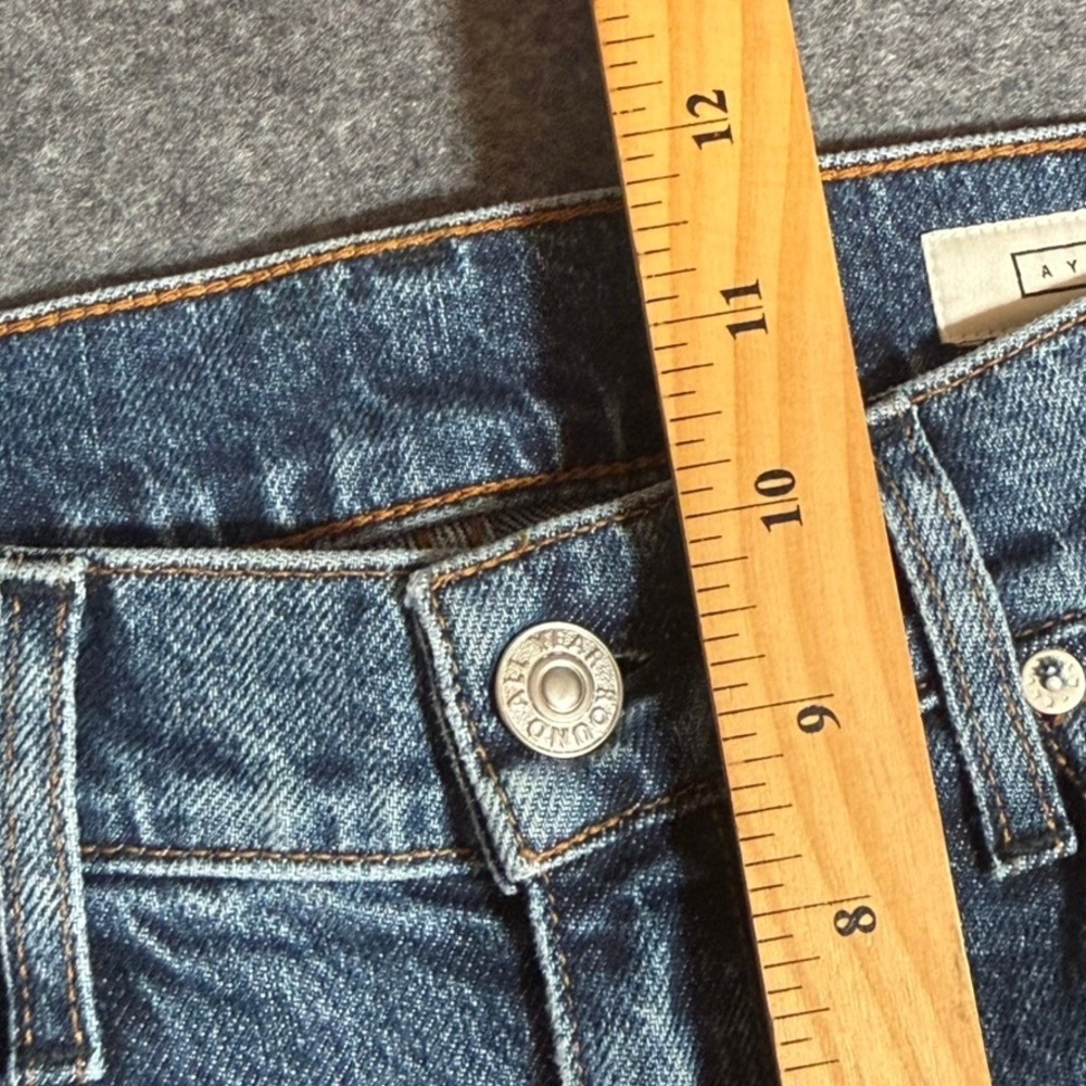 AYR The Secret Sauce Distressed Wide Leg High Rise Jeans Blue Women 25S L.A. - Picture 9 of 12